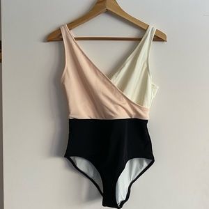 Solid and Striped 1 piece swimsuit size M